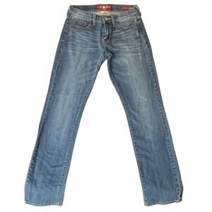 Lucky Brand Women Sofia Straight Jeans size 2 / 26 Blue Mid Rise Ankle